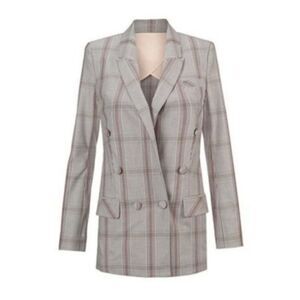 CABI #5470 Grey Sleuth Plaid Blazer -‎ Size 6